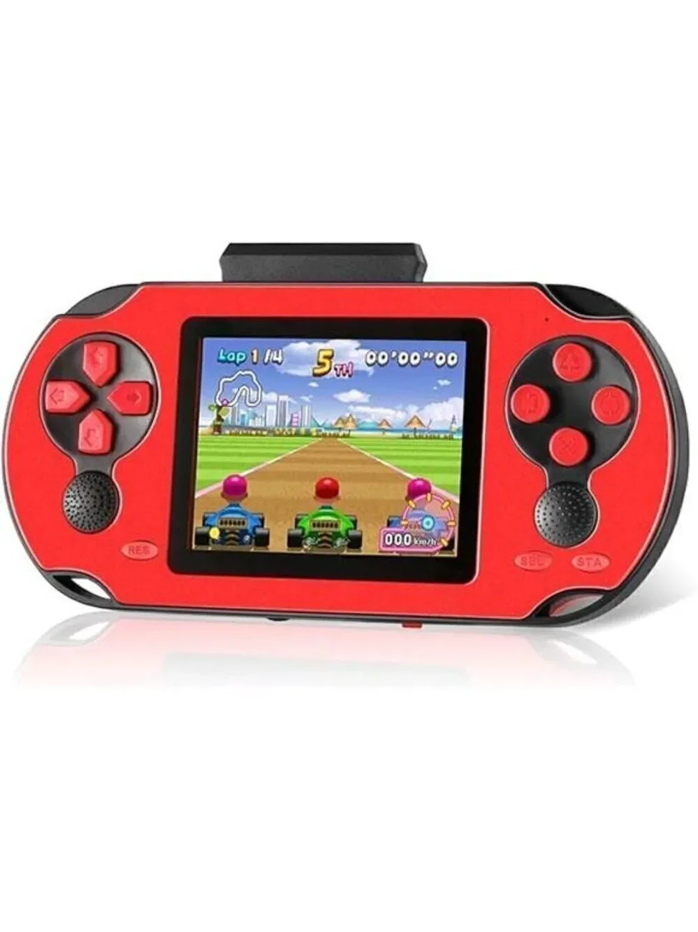 16 Bit Handheld 230 Games Console System Kids Adults, 3.0'' Large Screen HD RED